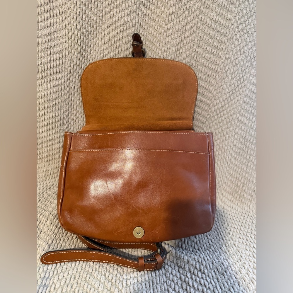 Patricia Nash London Saddle Bag Leather Crossbody Tan Tooled Vintage Style - Picture 7 of 8